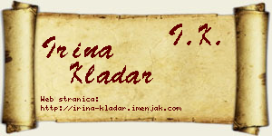 Irina Kladar vizit kartica